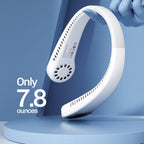 Portable Neck Fan USB Rechargeable Bladeless Mini Electric Fan Silent Neckband Wearable Cooling Fan for Sports Travel Portable Bladeless Rechargeable Electric Fan for Travel Stevvex