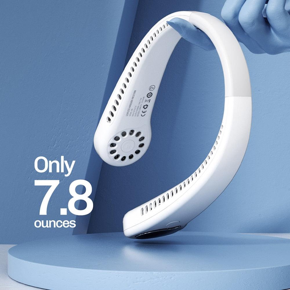Portable Neck Fan USB Rechargeable Bladeless Mini Electric Fan Silent Neckband Wearable Cooling Fan for Sports Travel Portable Bladeless Rechargeable Electric Fan for Travel Stevvex