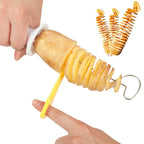 Portable Potato BBQ Skewers For Camping Chips Maker slicer Potato Spiral Cutter Barbecue Tools Kitchen Accessories Kitchen Gadget Potato Slicer Multi-Functional Hand Curler Cyclone Potato Slicer BBQ Skewer Stevvex
