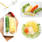 Portable Potato BBQ Skewers For Camping Chips Maker slicer Potato Spiral Cutter Barbecue Tools Kitchen Accessories Kitchen Gadget Potato Slicer Multi-Functional Hand Curler Cyclone Potato Slicer BBQ Skewer Stevvex