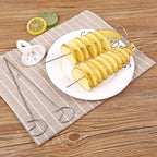 Portable Potato BBQ Skewers For Camping Chips Maker slicer Potato Spiral Cutter Barbecue Tools Kitchen Accessories Kitchen Gadget Potato Slicer Multi-Functional Hand Curler Cyclone Potato Slicer BBQ Skewer Stevvex