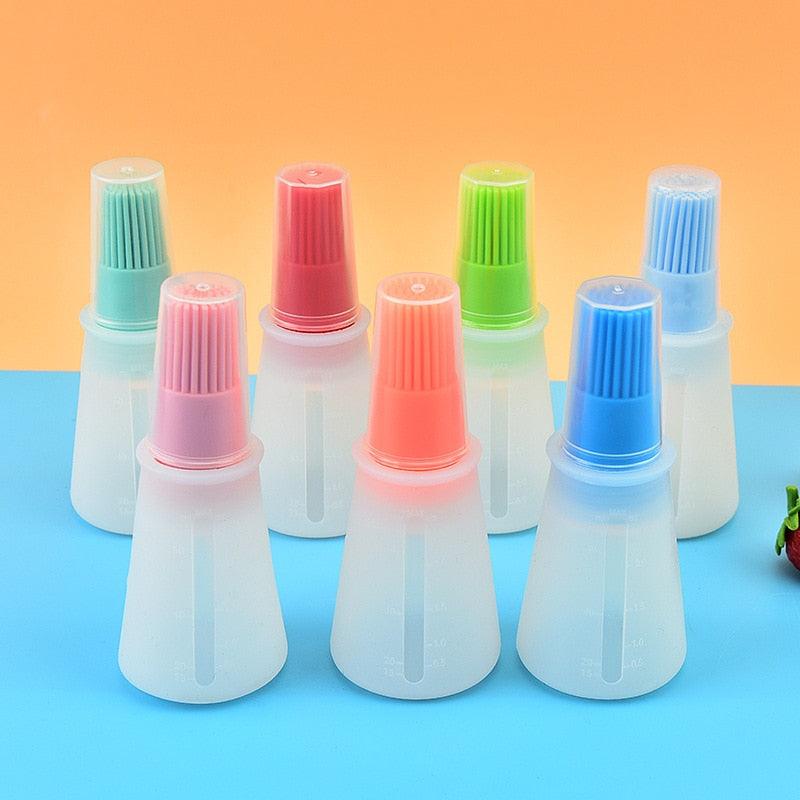 Portable Silicone Oil Bottle with Brush Oil Dispenser Liquid Oil Pastry Kitchen Baking BBQ Tool Kitchen Tools BBQ Baking Gadgets Silicon Oil Bottle Brush  Baking or Grilling Frying BBQ Stevvex