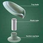 Portable Soap Dish Leaf Shape Soap Holder Leaf Shaped Soap Box Soap Dish For Bathroom Suction Cup Bathroom Storage For Soap Soap Dishes Sponge Container with Suction Cup Leaf Shape Self Draining for Bathroom Kitchen Sink Stevvex