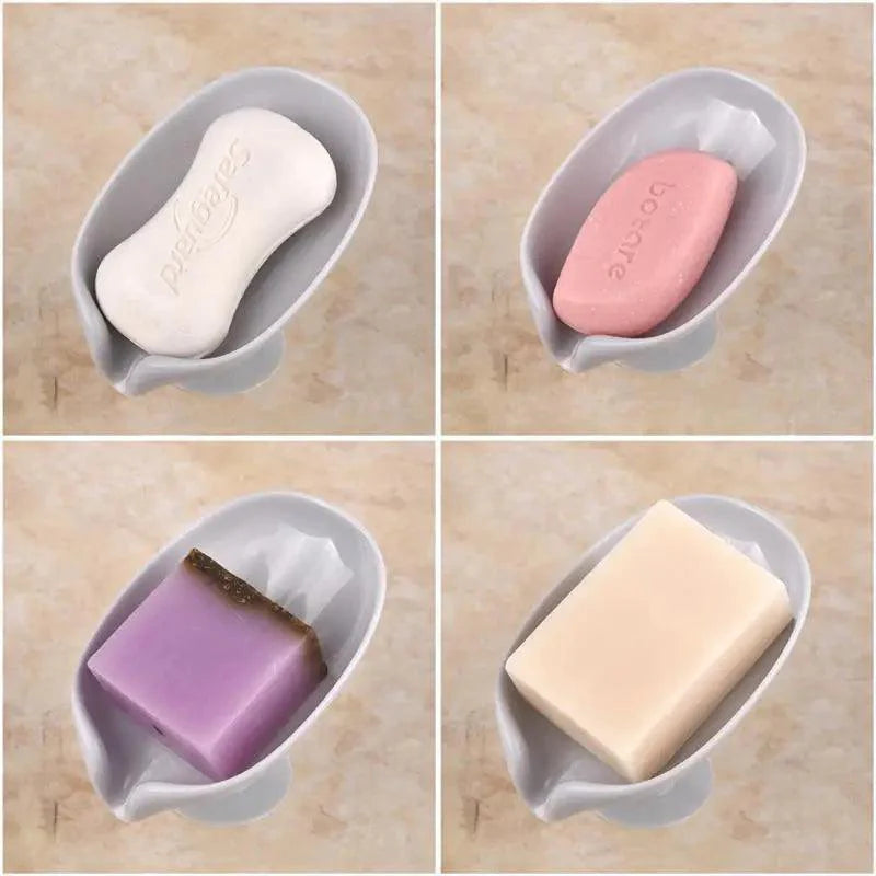 Portable Soap Dish Leaf Shape Soap Holder Leaf Shaped Soap Box Soap Dish For Bathroom Suction Cup Bathroom Storage For Soap Soap Dishes Sponge Container with Suction Cup Leaf Shape Self Draining for Bathroom Kitchen Sink Stevvex