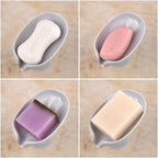 Portable Soap Dish Leaf Shape Soap Holder Leaf Shaped Soap Box Soap Dish For Bathroom Suction Cup Bathroom Storage For Soap Soap Dishes Sponge Container with Suction Cup Leaf Shape Self Draining for Bathroom Kitchen Sink Stevvex
