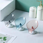 Portable Soap Dish Leaf Shape Soap Holder Leaf Shaped Soap Box Soap Dish For Bathroom Suction Cup Bathroom Storage For Soap Soap Dishes Sponge Container with Suction Cup Leaf Shape Self Draining for Bathroom Kitchen Sink Stevvex