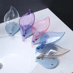 Portable Soap Dish Leaf Shape Soap Holder Leaf Shaped Soap Box Soap Dish For Bathroom Suction Cup Bathroom Storage For Soap Soap Dishes Sponge Container with Suction Cup Leaf Shape Self Draining for Bathroom Kitchen Sink Stevvex