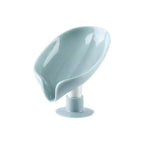 Portable Soap Dish Leaf Shape Soap Holder Leaf Shaped Soap Box Soap Dish For Bathroom Suction Cup Bathroom Storage For Soap Soap Dishes Sponge Container with Suction Cup Leaf Shape Self Draining for Bathroom Kitchen Sink Stevvex