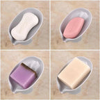 Portable Soap Dish Leaf Shape Soap Holder Leaf Shaped Soap Box Soap Dish For Bathroom Suction Cup Bathroom Storage For Soap Soap Dishes Sponge Container with Suction Cup Leaf Shape Self Draining for Bathroom Kitchen Sink Stevvex
