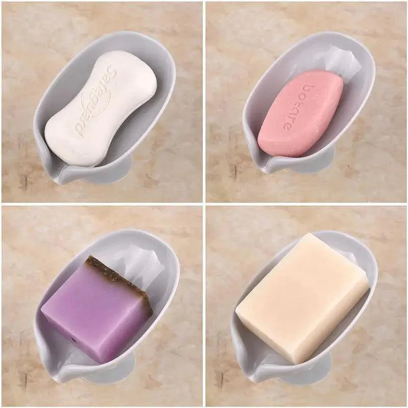 Portable Soap Dish Leaf Shape Soap Holder Leaf Shaped Soap Box Soap Dish For Bathroom Suction Cup Bathroom Storage For Soap Soap Dishes Sponge Container with Suction Cup Leaf Shape Self Draining for Bathroom Kitchen Sink Stevvex