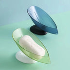 Portable Soap Dish Leaf Shape Soap Holder Leaf Shaped Soap Box Soap Dish For Bathroom Suction Cup Bathroom Storage For Soap Soap Dishes Sponge Container with Suction Cup Leaf Shape Self Draining for Bathroom Kitchen Sink Stevvex