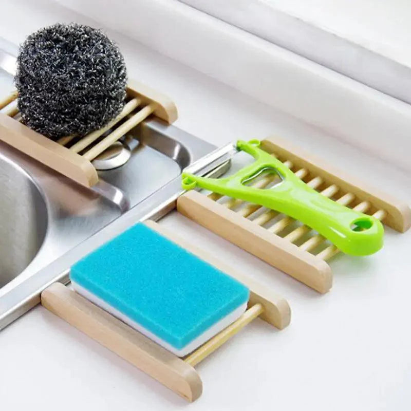 Portable Soap Dishes Natural Wood Soap Tray Holder Dish Storage Bath Shower Plate Home Bathroom Wash Soap Holder Home Bamboo Wood Soap Holder Bathroom Wooden Soap Case Hand Craft Bathtub Shower Dish Accessories Stevvex