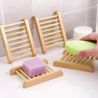 Portable Soap Dishes Natural Wood Soap Tray Holder Dish Storage Bath Shower Plate Home Bathroom Wash Soap Holder Home Bamboo Wood Soap Holder Bathroom Wooden Soap Case Hand Craft Bathtub Shower Dish Accessories Stevvex
