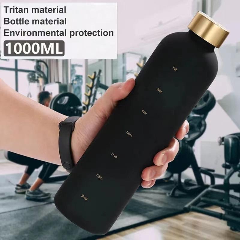 Portable Space Cup Sports Water Bottle Fruit Lemon Juice Drinking Bottle Outdoor travel camping plastic cup beverage utensils Motivational Water Bottle with Time Marker to Drink Reusable Plastic Bottle with BPA Free for Gym and Sports Stevvex