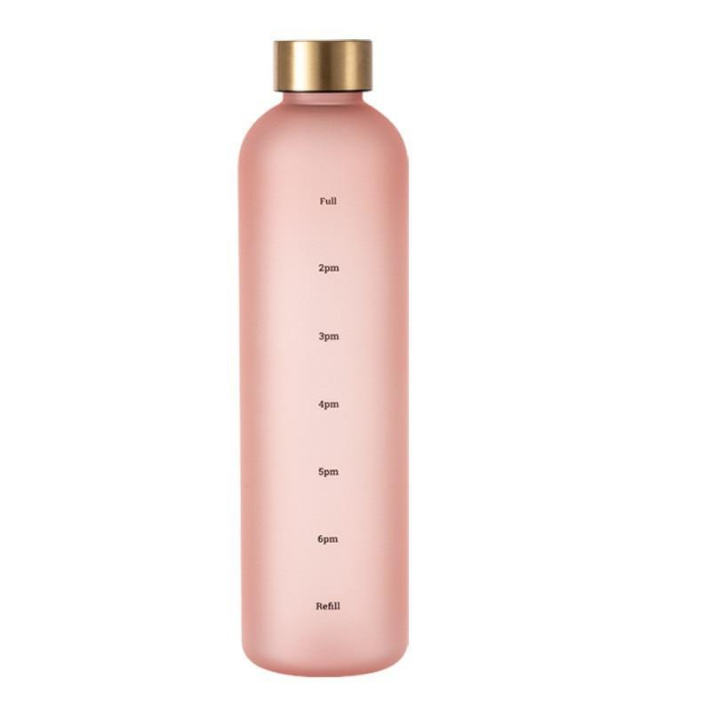 Portable Space Cup Sports Water Bottle Fruit Lemon Juice Drinking Bottle Outdoor travel camping plastic cup beverage utensils Motivational Water Bottle with Time Marker to Drink Reusable Plastic Bottle with BPA Free for Gym and Sports Stevvex
