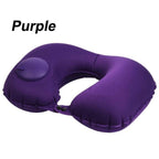 Portable U-Shape Inflatable Travel Pillow Car Head Rest Air Cushion for Travel Office Nap Head Rest Air Cushion Neck Pillow  Inflatable Travel Neck Pillows Hand Press U-Shaped Headrest Cushion Compressible Ergonomic Inflating Pillows for Neck Support