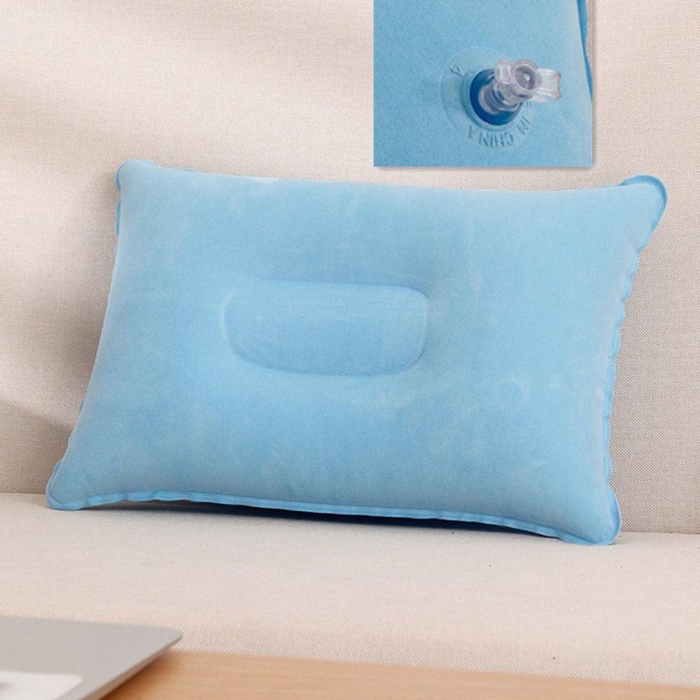 Portable Ultralight Inflatable Pillow PVC Nylon Air Pillow Sleep Cushion Travel Bedroom Hiking Beach Car Plane Head Rest Support Convenient Ultralight Inflatable Air Pillow Sleep Cushion Travel Bedroom Hiking Beach Car Plane Stevvex