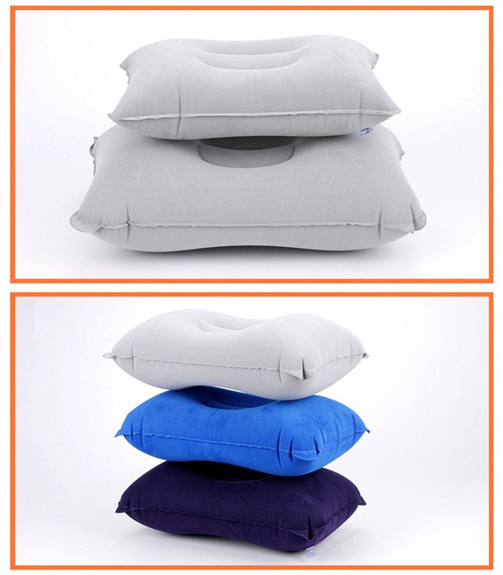 Portable Ultralight Inflatable PVC Nylon Air Pillows Camping Sleep Cushion Travel Hiking Beach Car Plane Head Rest Camp Gears Convenient Ultralight Inflatable Air Pillow Sleep Cushion Travel Bedroom Hiking Beach Car Plane Ultralight Inflatable Pillow Stevvex