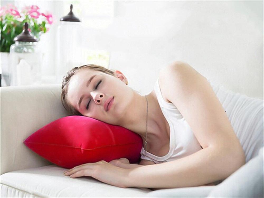 Portable Ultralight Inflatable PVC Nylon Air Pillows Camping Sleep Cushion Travel Hiking Beach Car Plane Head Rest Camp Gears Convenient Ultralight Inflatable Air Pillow Sleep Cushion Travel Bedroom Hiking Beach Car Plane Ultralight Inflatable Pillow Stevvex