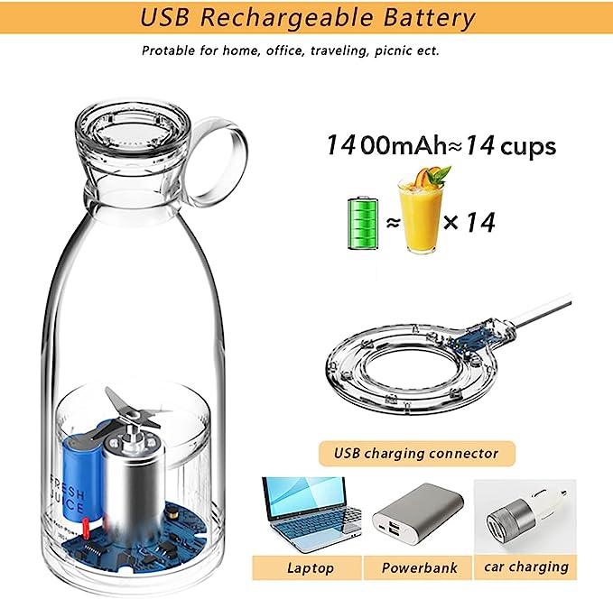 Portable White Blender Powered Blender Electric Juicer Mini Blender Multifunction Juice Maker Machine Blender Smoothies Juice Mixer Stevvex