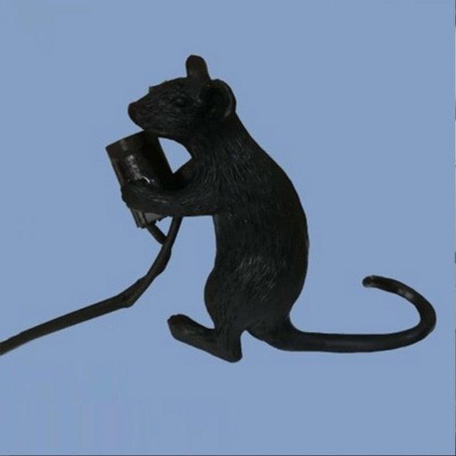 Postmodern Resin Animal Rat Mouse Table Lamp Small Mini Mouse Cute LED Night Lights Home Décor Desk Lights Bedside Lamp Decorative Table Lamp Cute Study Lamps for Bedroom Décor Stevvex
