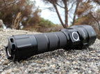 Powerful Flashlight Rechargeable Waterproof Searchlight Powerful Long Beam Distance LED Super Bright Flashlight Cree Torch with  Ramping Indicator USB Charger Super Bright Torch Best For Hiking Hunting Camping Outdoor Sport Stevvex