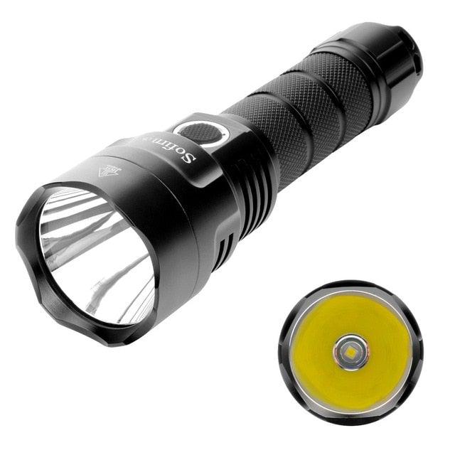 Powerful Flashlight Rechargeable Waterproof Searchlight Powerful Long Beam Distance LED Super Bright Flashlight Cree Torch with  Ramping Indicator USB Charger Super Bright Torch Best For Hiking Hunting Camping Outdoor Sport Stevvex