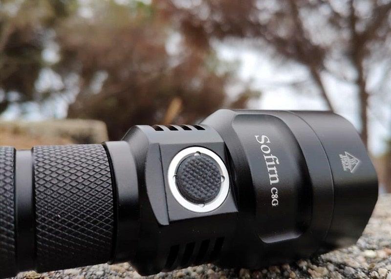 Powerful Flashlight Rechargeable Waterproof Searchlight Powerful Long Beam Distance LED Super Bright Flashlight Cree Torch with  Ramping Indicator USB Charger Super Bright Torch Best For Hiking Hunting Camping Outdoor Sport Stevvex