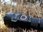 Powerful Flashlight Rechargeable Waterproof Searchlight Powerful Long Beam Distance LED Super Bright Flashlight Cree Torch with  Ramping Indicator USB Charger Super Bright Torch Best For Hiking Hunting Camping Outdoor Sport Stevvex