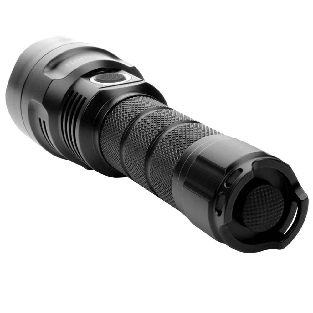 Powerful Flashlight Rechargeable Waterproof Searchlight Powerful Long Beam Distance LED Super Bright Flashlight Cree Torch with  Ramping Indicator USB Charger Super Bright Torch Best For Hiking Hunting Camping Outdoor Sport Stevvex