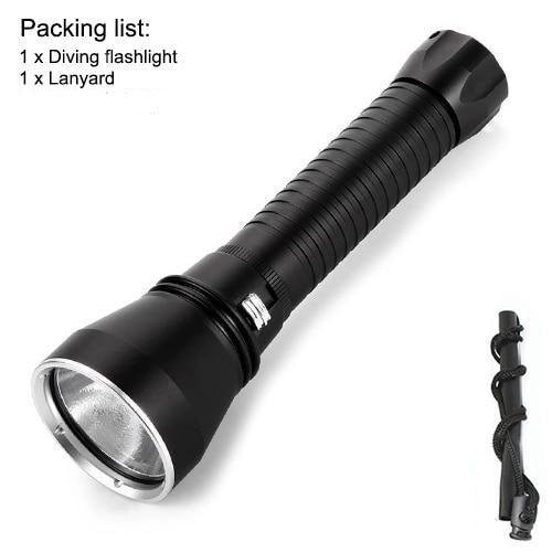 Powerful LED Rechargeable Dive Flashlight Cree Diving Flashlight Underwater Waterproof  High Lumen LED Scuba Diving  Torch Flashlight For Scuba Diving Underwater Torch Stevvex