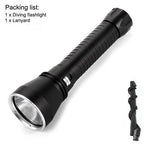 Powerful LED Rechargeable Dive Flashlight Cree Diving Flashlight Underwater Waterproof  High Lumen LED Scuba Diving  Torch Flashlight For Scuba Diving Underwater Torch Stevvex