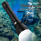 Powerful LED Rechargeable Dive Flashlight Cree Diving Flashlight Underwater Waterproof  High Lumen LED Scuba Diving  Torch Flashlight For Scuba Diving Underwater Torch Stevvex