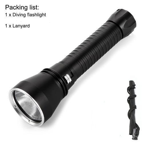 Powerful LED Rechargeable Dive Flashlight Cree Diving Flashlight Underwater Waterproof  High Lumen LED Scuba Diving  Torch Flashlight For Scuba Diving Underwater Torch Stevvex