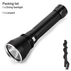 Powerful LED Rechargeable Dive Flashlight Cree Diving Flashlight Underwater Waterproof  High Lumen LED Scuba Diving  Torch Flashlight For Scuba Diving Underwater Torch Stevvex