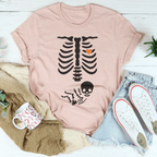 Pregnant Skeleton Baby Boy Tee Peachy Sunday