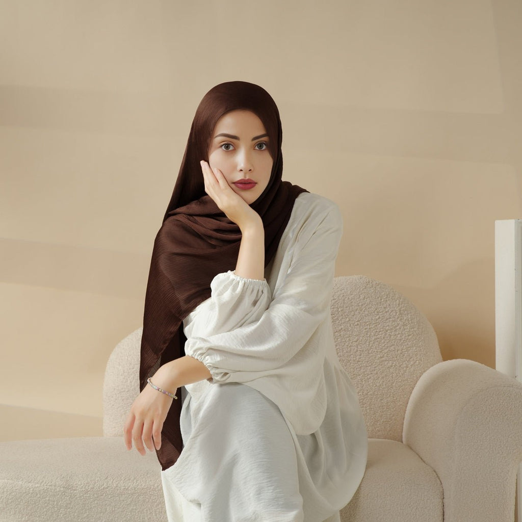 Premium Crinkled Satin Scarf (MH006) - SJB-DIAMOND ELITES