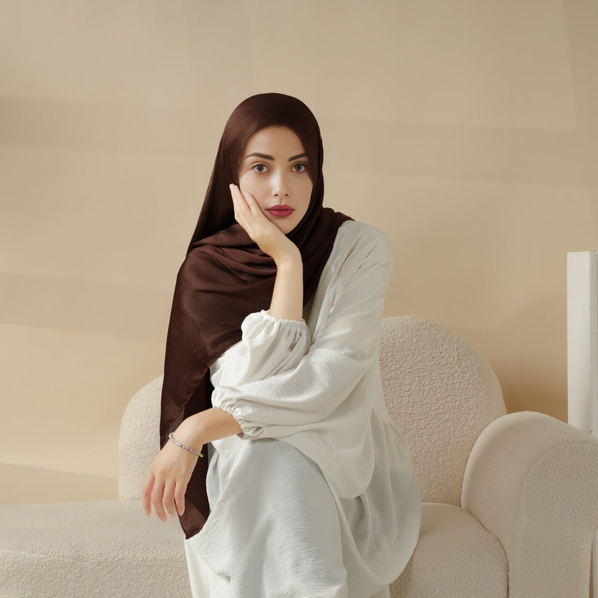 Premium Crinkled Satin Scarf (MH006) - SJB-DIAMOND ELITES