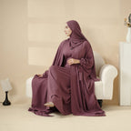 5-Piece Set Farasha Abaya, Premium Farasha Textured Open Abaya (MOA095)