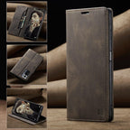Premium Leather PU Flip Case Magnetic Flip Case Card Slot Silicone Bumper Protective Case For Xiaomi Redmi Note 10 Case Flip Matte Leather Cover For Redmi Note 10 s Por Max 10s Case Luxury Wallet Strong Magnetic Cover Stevvex