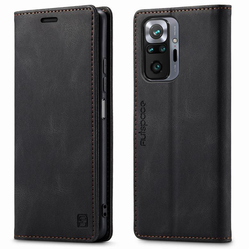 Premium Leather PU Flip Case Magnetic Flip Case Card Slot Silicone Bumper Protective Case For Xiaomi Redmi Note 10 Case Flip Matte Leather Cover For Redmi Note 10 s Por Max 10s Case Luxury Wallet Strong Magnetic Cover Stevvex