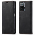 Premium Leather PU Flip Case Magnetic Flip Case Card Slot Silicone Bumper Protective Case For Xiaomi Redmi Note 10 Case Flip Matte Leather Cover For Redmi Note 10 s Por Max 10s Case Luxury Wallet Strong Magnetic Cover Stevvex