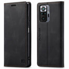 Premium Leather PU Flip Case Magnetic Flip Case Card Slot Silicone Bumper Protective Case For Xiaomi Redmi Note 10 Case Flip Matte Leather Cover For Redmi Note 10 s Por Max 10s Case Luxury Wallet Strong Magnetic Cover Stevvex