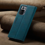 Premium Leather PU Flip Case Magnetic Flip Case Card Slot Silicone Bumper Protective Case For Xiaomi Redmi Note 10 Case Flip Matte Leather Cover For Redmi Note 10 s Por Max 10s Case Luxury Wallet Strong Magnetic Cover Stevvex