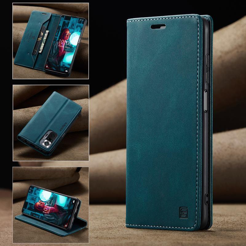 Premium Leather PU Flip Case Magnetic Flip Case Card Slot Silicone Bumper Protective Case For Xiaomi Redmi Note 10 Case Flip Matte Leather Cover For Redmi Note 10 s Por Max 10s Case Luxury Wallet Strong Magnetic Cover Stevvex