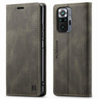 Premium Leather PU Flip Case Magnetic Flip Case Card Slot Silicone Bumper Protective Case For Xiaomi Redmi Note 10 Case Flip Matte Leather Cover For Redmi Note 10 s Por Max 10s Case Luxury Wallet Strong Magnetic Cover Stevvex