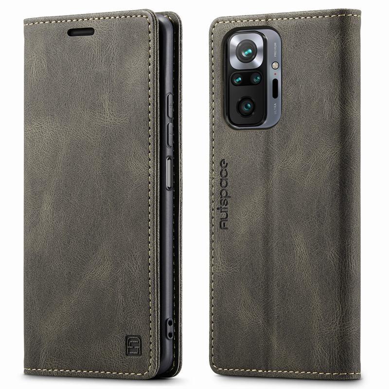 Premium Leather PU Flip Case Magnetic Flip Case Card Slot Silicone Bumper Protective Case For Xiaomi Redmi Note 10 Case Flip Matte Leather Cover For Redmi Note 10 s Por Max 10s Case Luxury Wallet Strong Magnetic Cover Stevvex