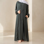 Premium Nida Zoom Open Abaya 3-Piece Set (MOA239) Mariam's Collection