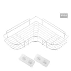 Premium Quality Bathroom Kitchen Punch Corner Frame Shower Shelf Wrought Iron Shampoo Storage Rack Holder with Suction Cup Bathroom Accessories Stevvex