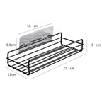 Premium Quality Bathroom Kitchen Punch Corner Frame Shower Shelf Wrought Iron Shampoo Storage Rack Holder with Suction Cup Bathroom Accessories Stevvex